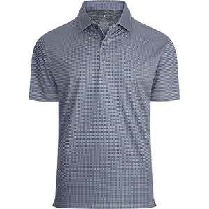 Alex Vando Mens Golf Shirt Moisture Wicking Classic Print Golf Shirts | Shape & color retaining,Low maintenance,Multi-scene active apparel(Grey Square)