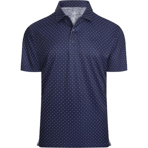 Alex Vando Mens Golf Shirt Moisture Wicking Classic Print Golf Shirts | Shape & color retaining,Low maintenance,Multi-scene active apparel(Navy Sail)