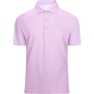Alex Vando Mens Golf Shirt Moisture Wicking Classic Print Golf Shirts | Shape & color retaining,Low maintenance,Multi-scene active apparel(Pink Dots)