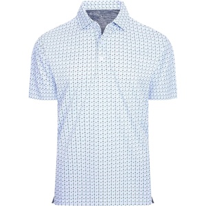 Alex Vando Mens Golf Shirt Moisture Wicking Classic Print Golf Shirts | Shape & color retaining,Low maintenance,Multi-scene active apparel(White U)