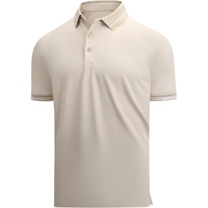 Alex Vando Mens Golf Shirt Moisture Wicking Quick-Dry Short Sleeve Polo | UPF40,Soft & stretch,Sweat resistant,Multi-scene sports & office apparel(Apricot 189)