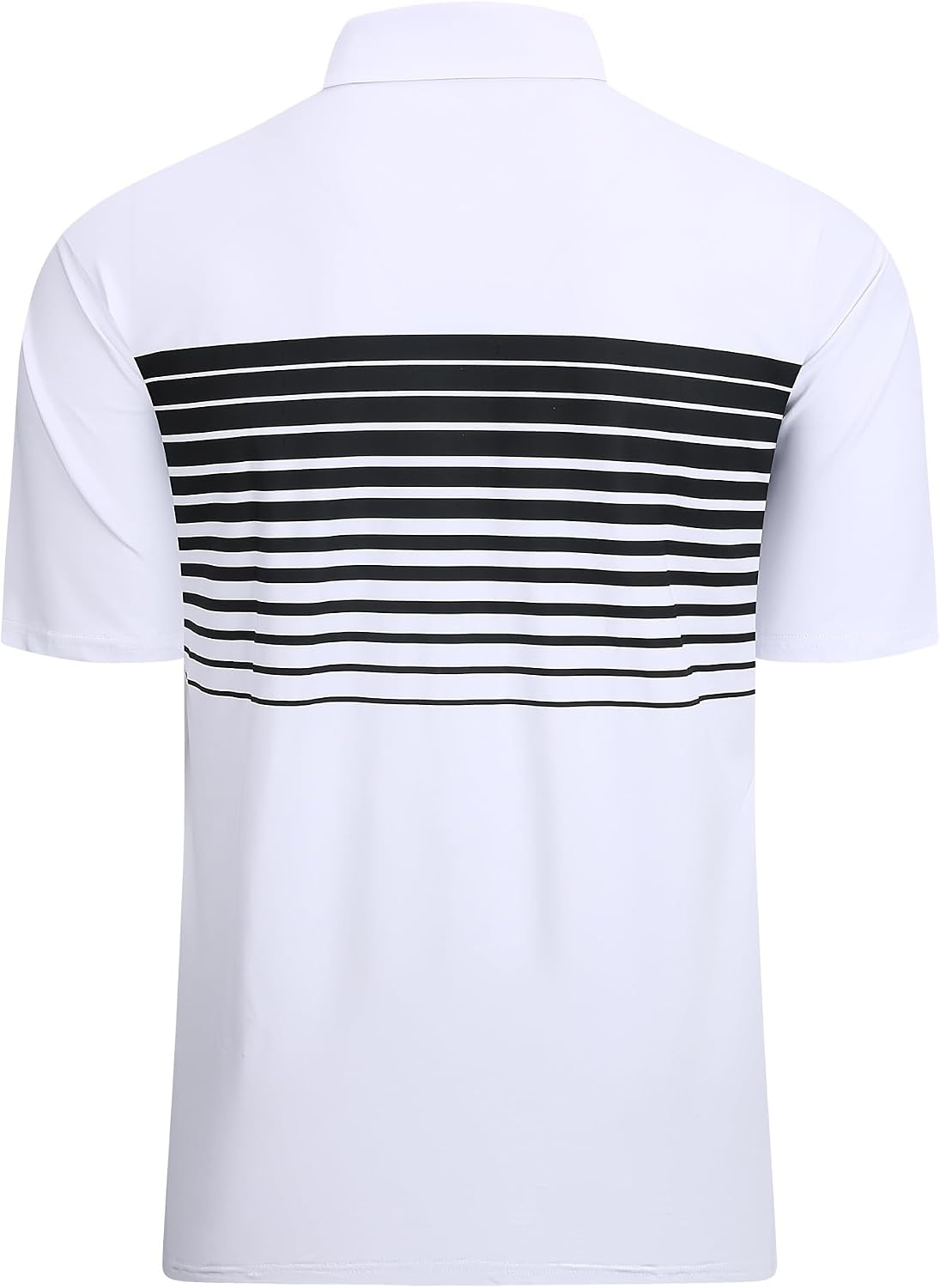 image:imageAlex Vando Mens Golf Shirt Moisture Wicking QuickDry Short Sleeve Polo UPF40Soft amp stretchSweat resistantMultiscene sports amp office apparelWhite Stripe 87