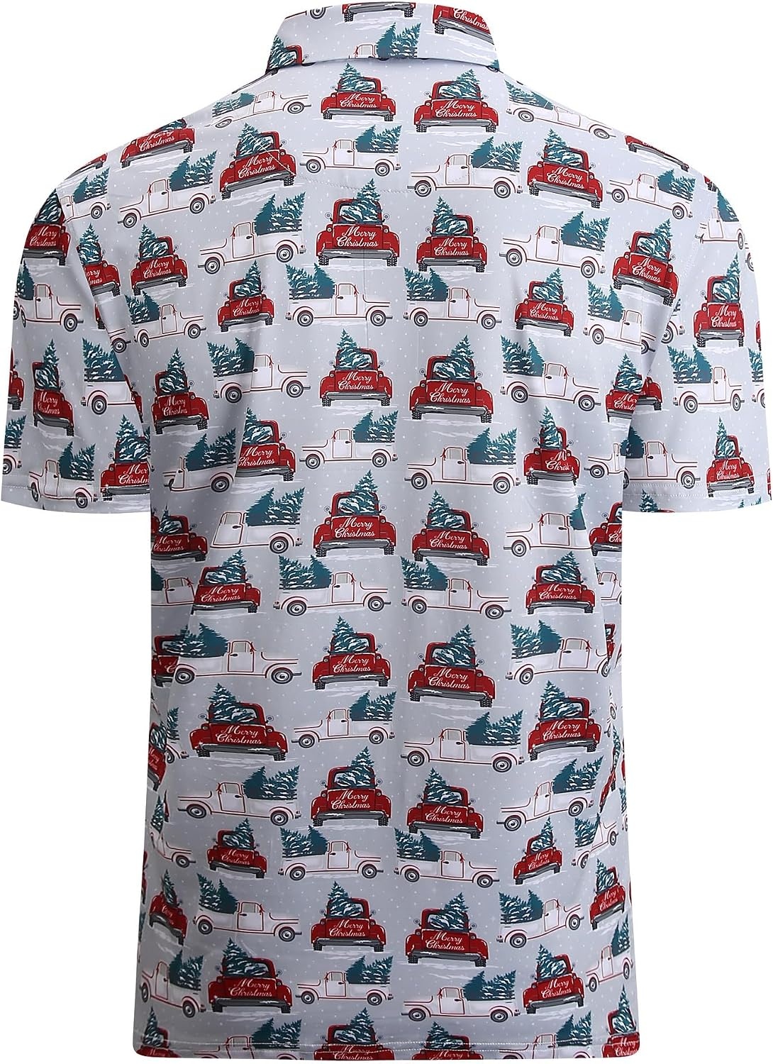 image:imageAlex Vando Mens Hawaiian Golf Shirt Moisture Wicking Digital Print Polo Tropical vivid patterns Sweatabsorbing Flexible stretch weave Side air slits Unrestricted daily activityGrey Christmas Car