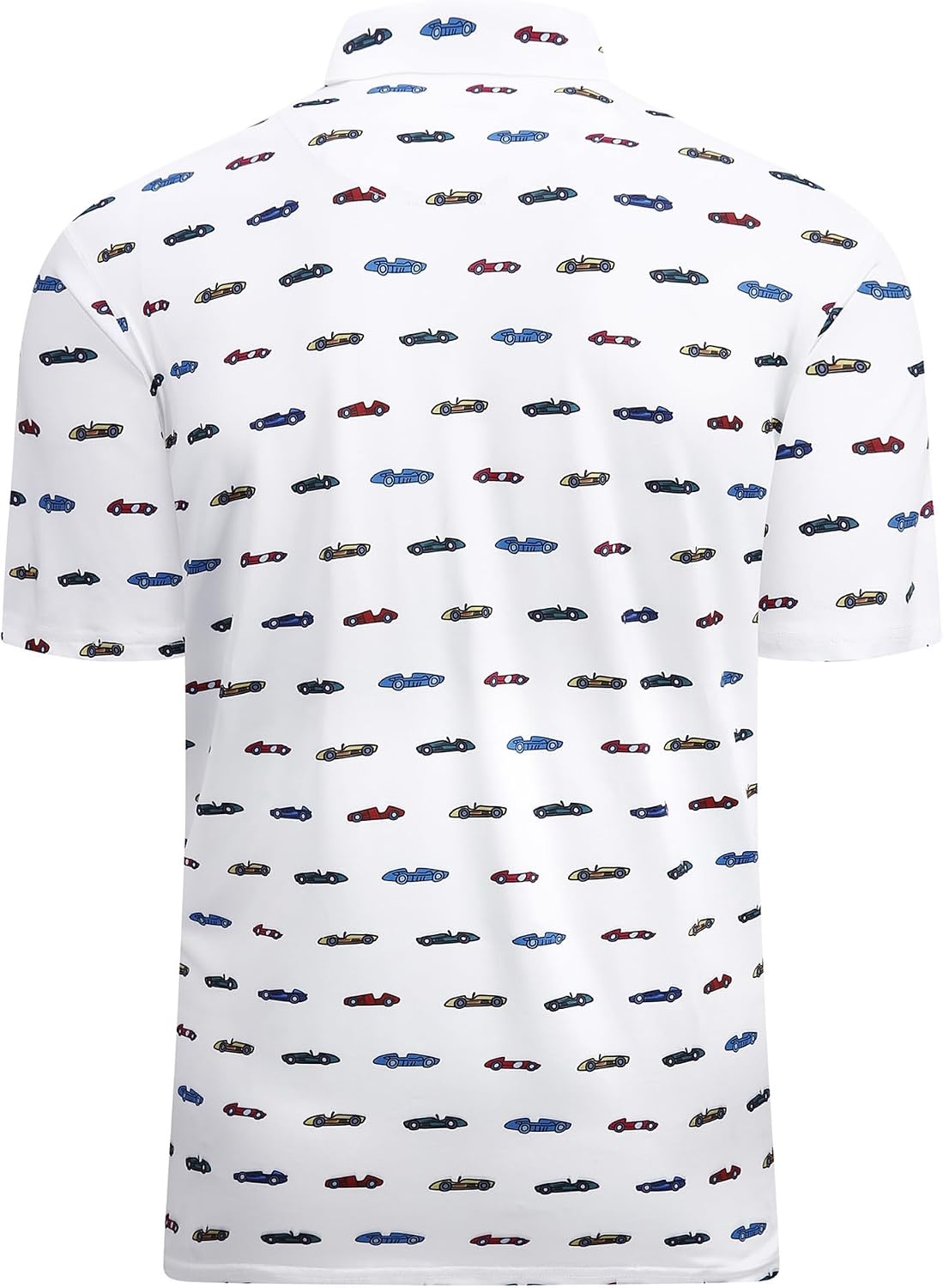 image:imageAlex Vando Mens Hawaiian Golf Shirt Moisture Wicking Digital Print Polo Tropical vivid patterns Sweatabsorbing Flexible stretch weave Side air slits Unrestricted daily activityWhite Car