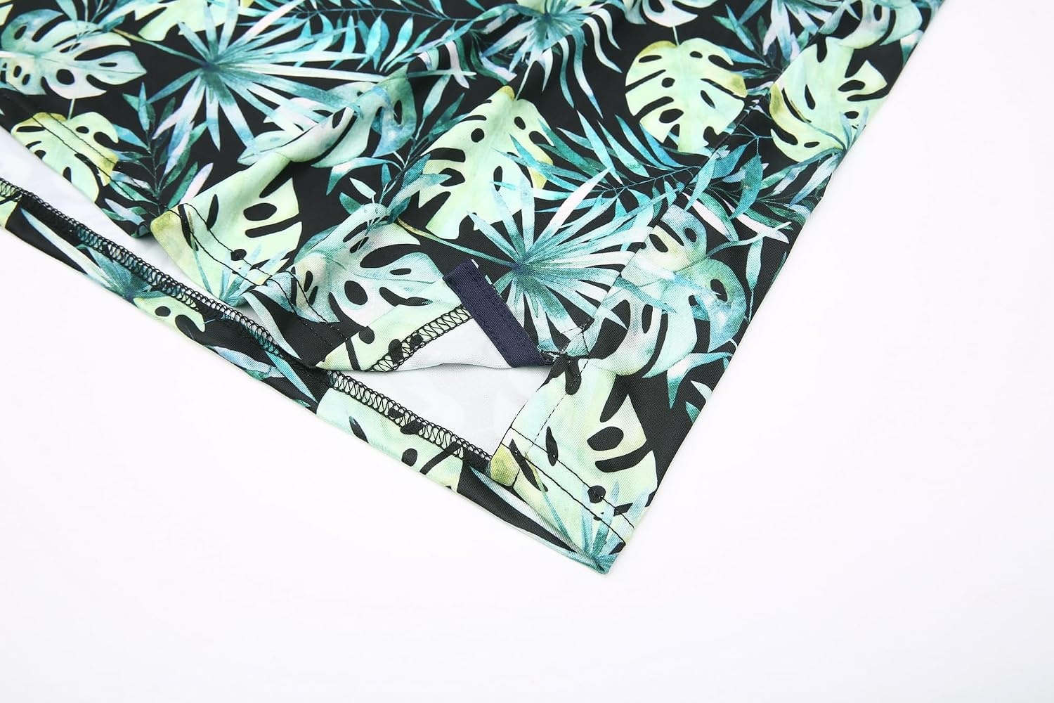 image:imageAlex Vando Mens Hawaiian Golf Shirt Moisture Wicking Digital Print Polo Tropical vivid patterns Sweatabsorbing Flexible stretch weave Side air slits Unrestricted daily activityGreen Leaf