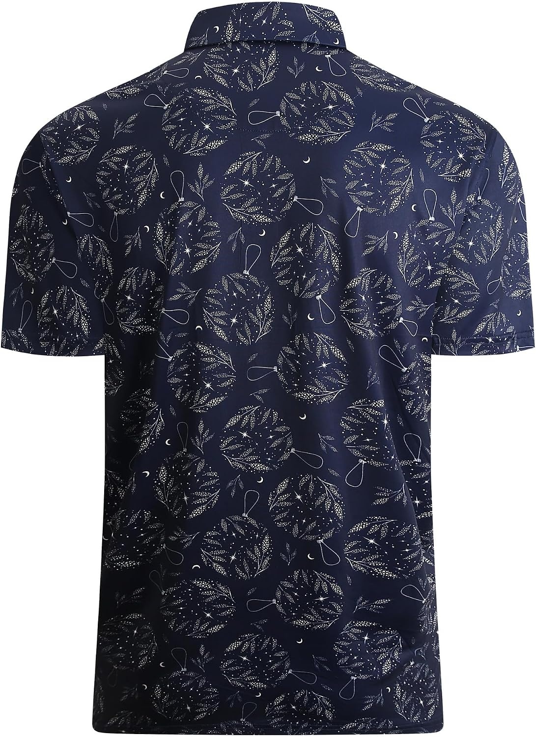 image:imageAlex Vando Mens Hawaiian Golf Shirt Moisture Wicking Digital Print Polo Tropical vivid patterns Sweatabsorbing Flexible stretch weave Side air slits Unrestricted daily activityNavy Christmas Ball