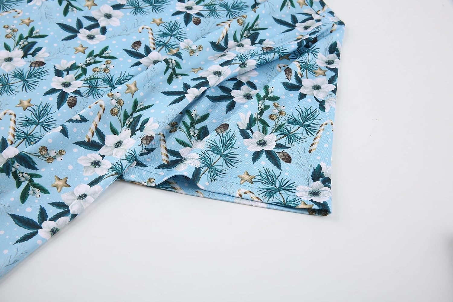 image:imageAlex Vando Mens Hawaiian Golf Shirt Moisture Wicking Digital Print Polo Tropical vivid patterns Sweatabsorbing Flexible stretch weave Side air slits Unrestricted daily activityWhite Christmas Flower