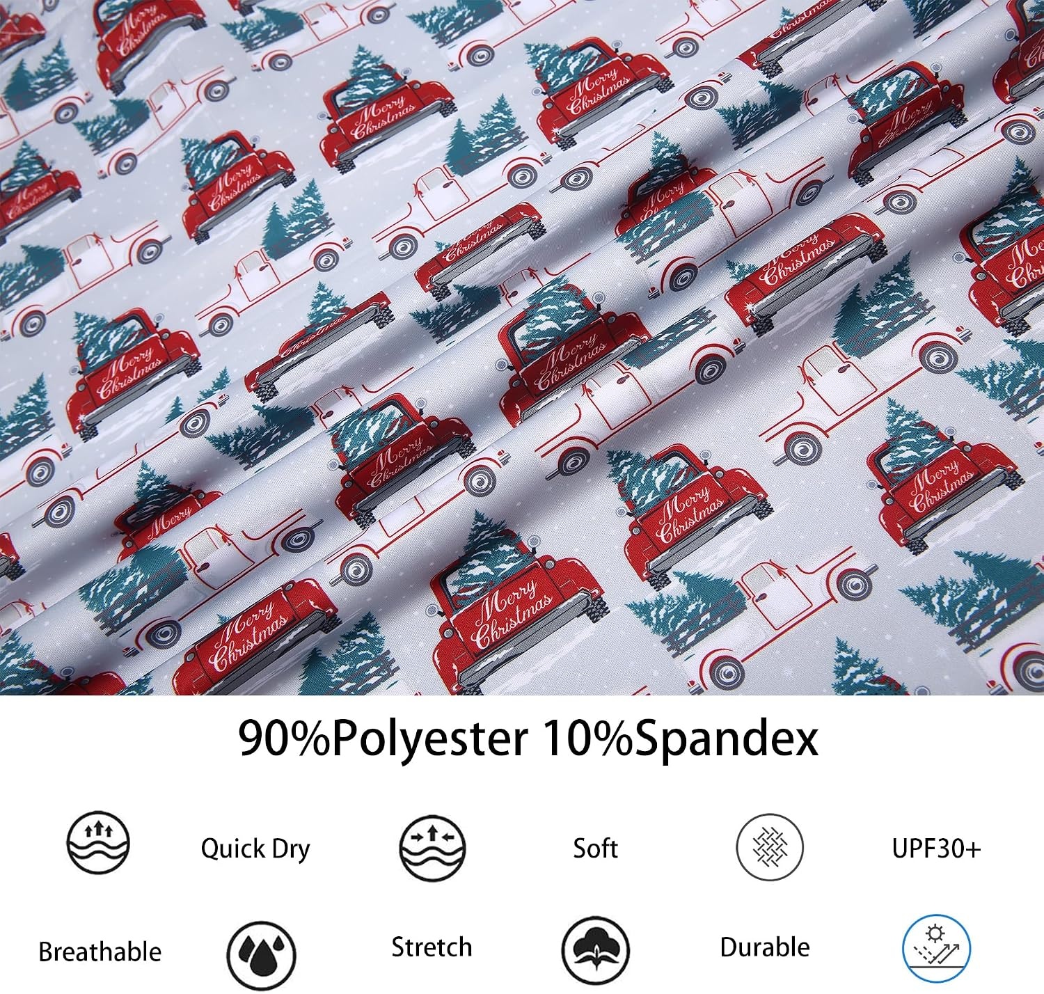image:imageAlex Vando Mens Hawaiian Golf Shirt Moisture Wicking Digital Print Polo Tropical vivid patterns Sweatabsorbing Flexible stretch weave Side air slits Unrestricted daily activityGrey Christmas Car