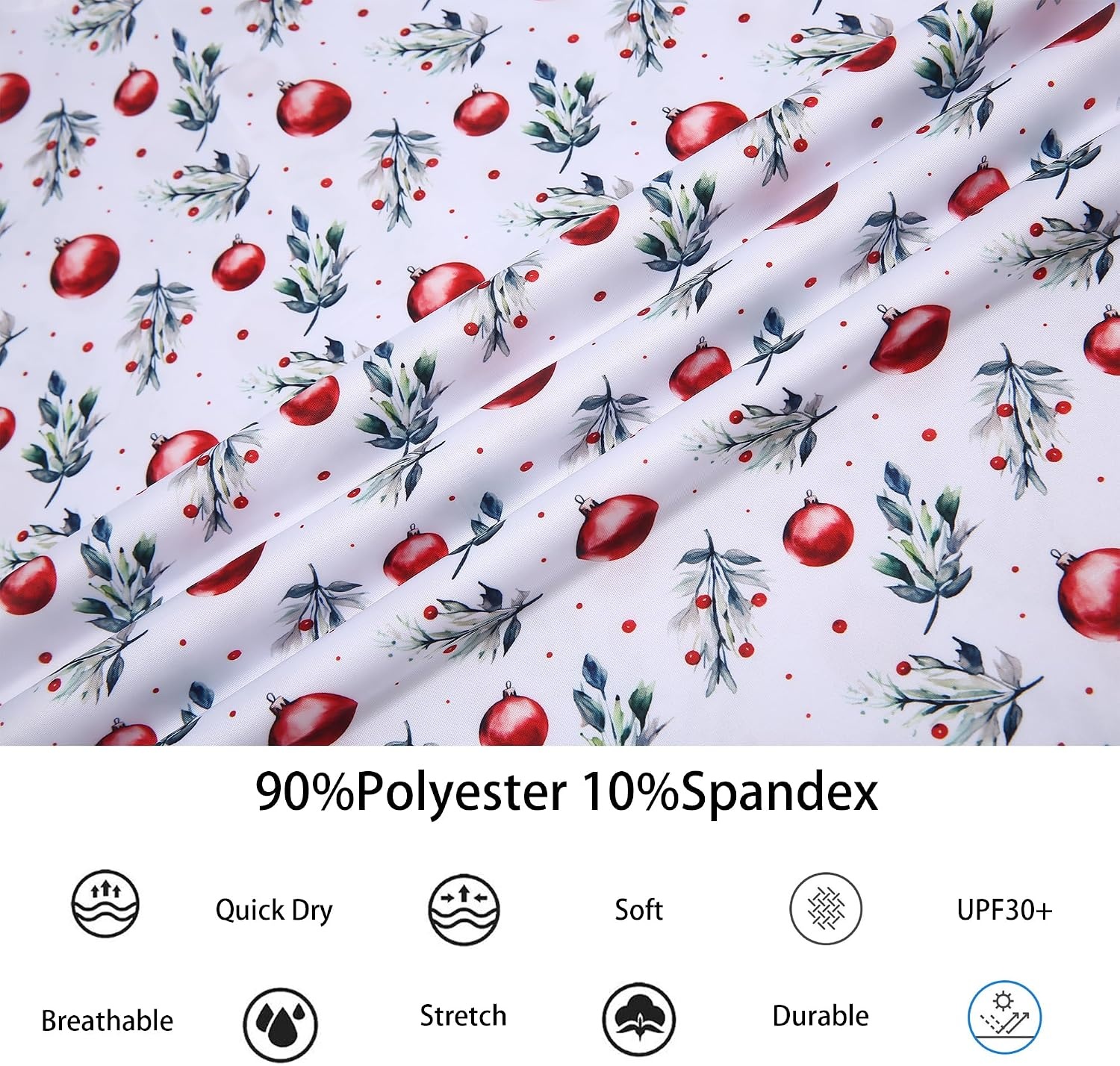 image:imageAlex Vando Mens Hawaiian Golf Shirt Moisture Wicking Digital Print Polo Tropical vivid patterns Sweatabsorbing Flexible stretch weave Side air slits Unrestricted daily activityWhite Christmas Ball