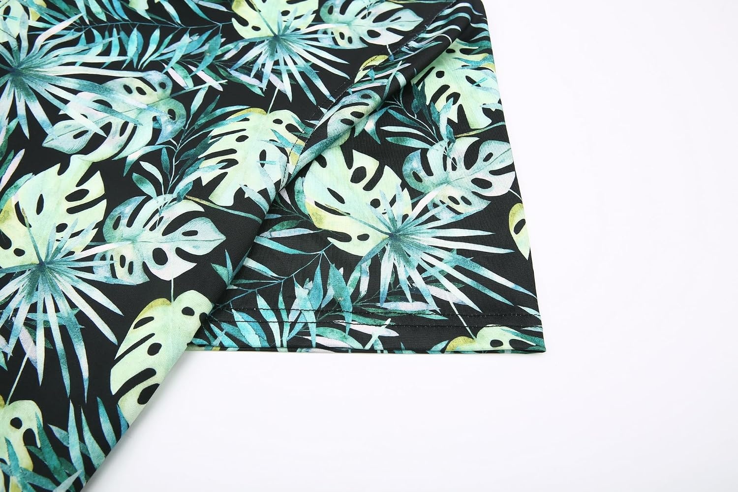 image:imageAlex Vando Mens Hawaiian Golf Shirt Moisture Wicking Digital Print Polo Tropical vivid patterns Sweatabsorbing Flexible stretch weave Side air slits Unrestricted daily activityGreen Leaf