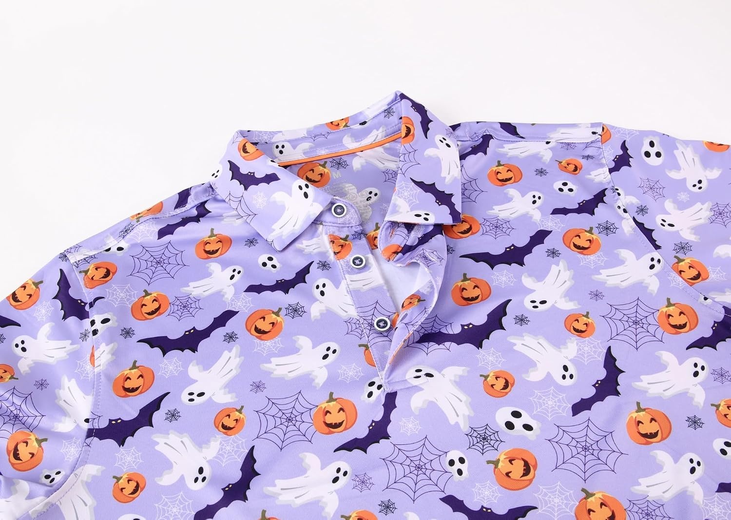 image:imageAlex Vando Mens Hawaiian Golf Shirt Moisture Wicking Digital Print Polo Tropical vivid patterns Sweatabsorbing Flexible stretch weave Side air slits Unrestricted daily activityPurple Pumpkin