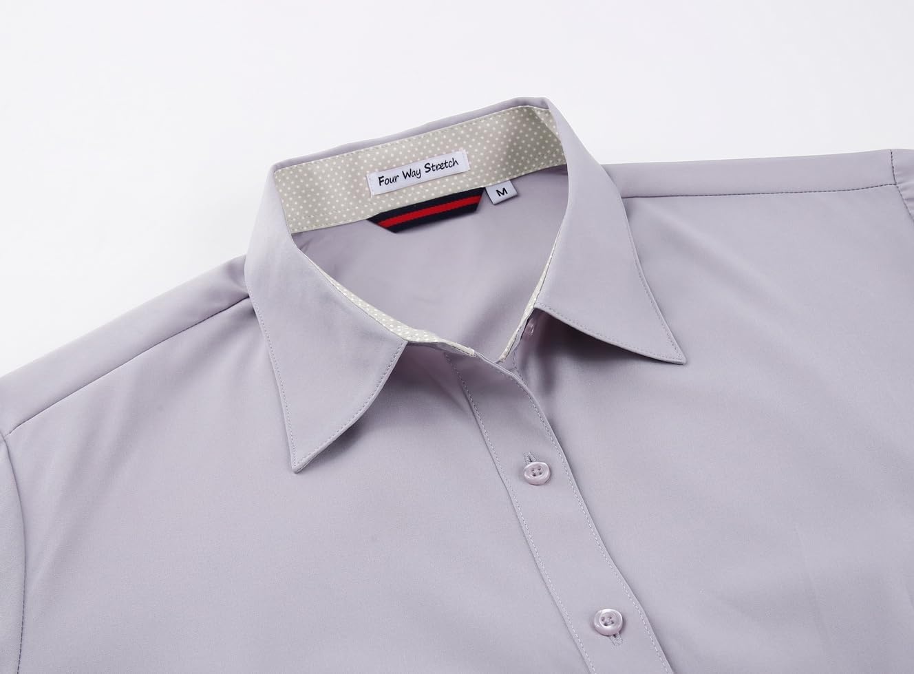 image:imageAlex Vando Womens Dress Shirts Button Down Wrinkle Free Long Sleeve Shirt Breathable 4Way Stretch Fabric Shirt WrinkleResistant Spread Collar Easy Care Ideal For Business amp Everyday WearLt Grey