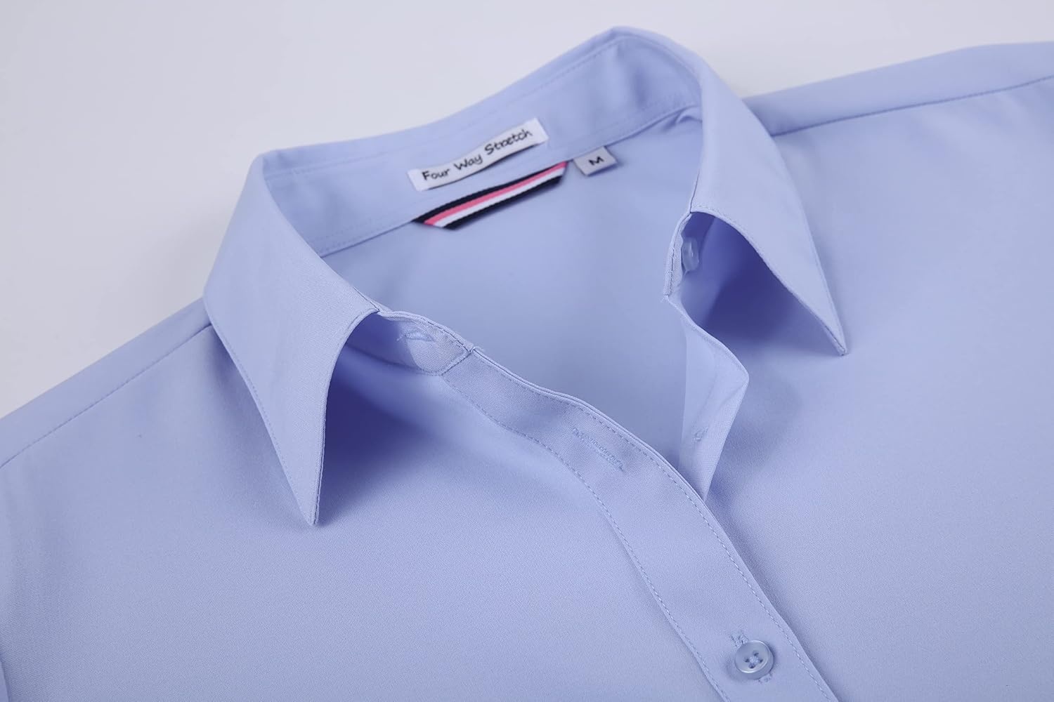 image:imageAlex Vando Womens Dress Shirts Button Down Wrinkle Free Long Sleeve Shirt Breathable 4Way Stretch Fabric Shirt WrinkleResistant Spread Collar Easy Care Ideal For Business amp Everyday WearWrinkle Free Blue