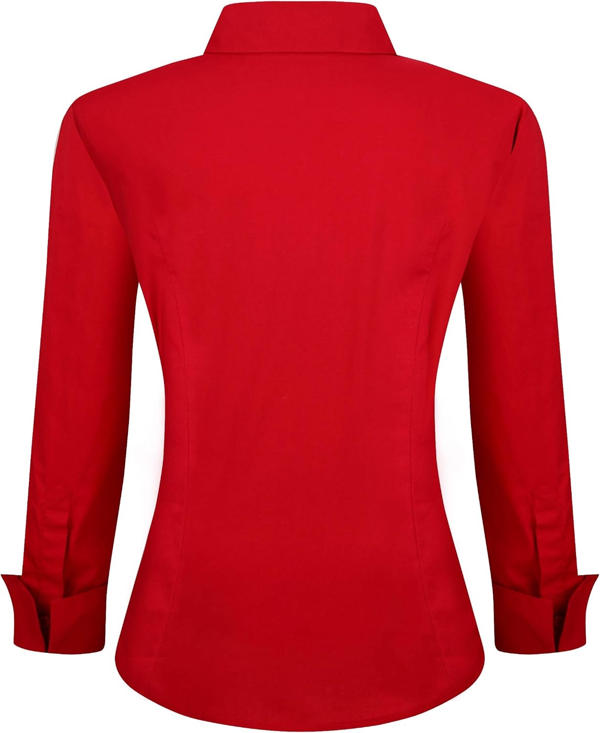 image:imageAlex Vando Womens Dress Shirts Button Down Wrinkle Free Long Sleeve Shirt Breathable 4Way Stretch Fabric Shirt WrinkleResistant Spread Collar Easy Care Ideal For Business amp Everyday WearRed