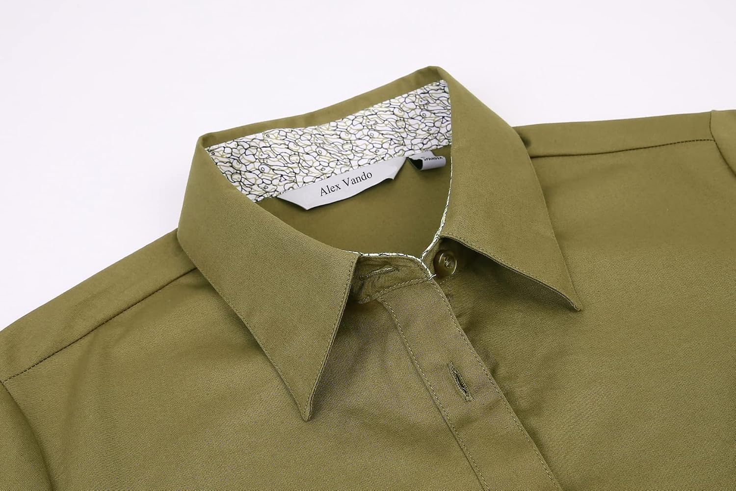 image:imageAlex Vando Womens Dress Shirts Button Down Wrinkle Free Long Sleeve Shirt Breathable 4Way Stretch Fabric Shirt WrinkleResistant Spread Collar Easy Care Ideal For Business amp Everyday WearOlive