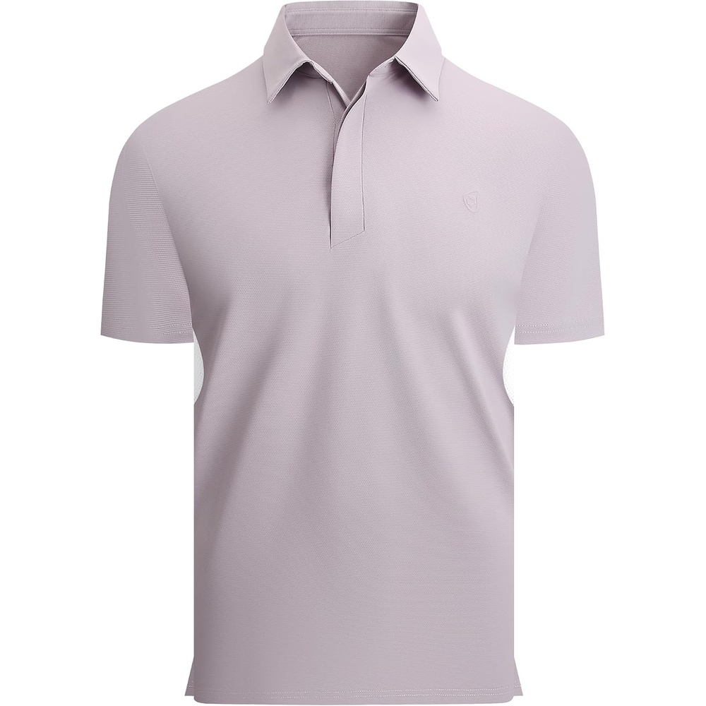 image:imageAlex Vando Mens Golf Polo Shirt Textured Stretch Performance Polo Structured Collar Textured Knit Finish 8Way Stretch Regular Fit True to Size 87 Nylon 13 Spandex Machine WashablePurple