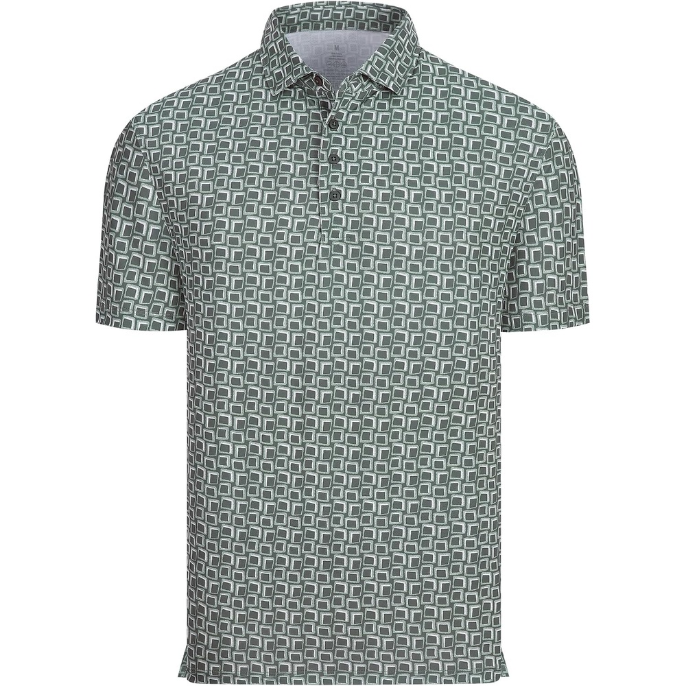 image:imageAlex Vando Mens Polo Shirts Short Sleeve Breeze Printed Dry Fit Golf Shirt Quick Dry Cooling Fabric Prevents Sunburn StayFlat Hidden Collar Solves Curling Easy Care NonIron Machine WashableArmyblock