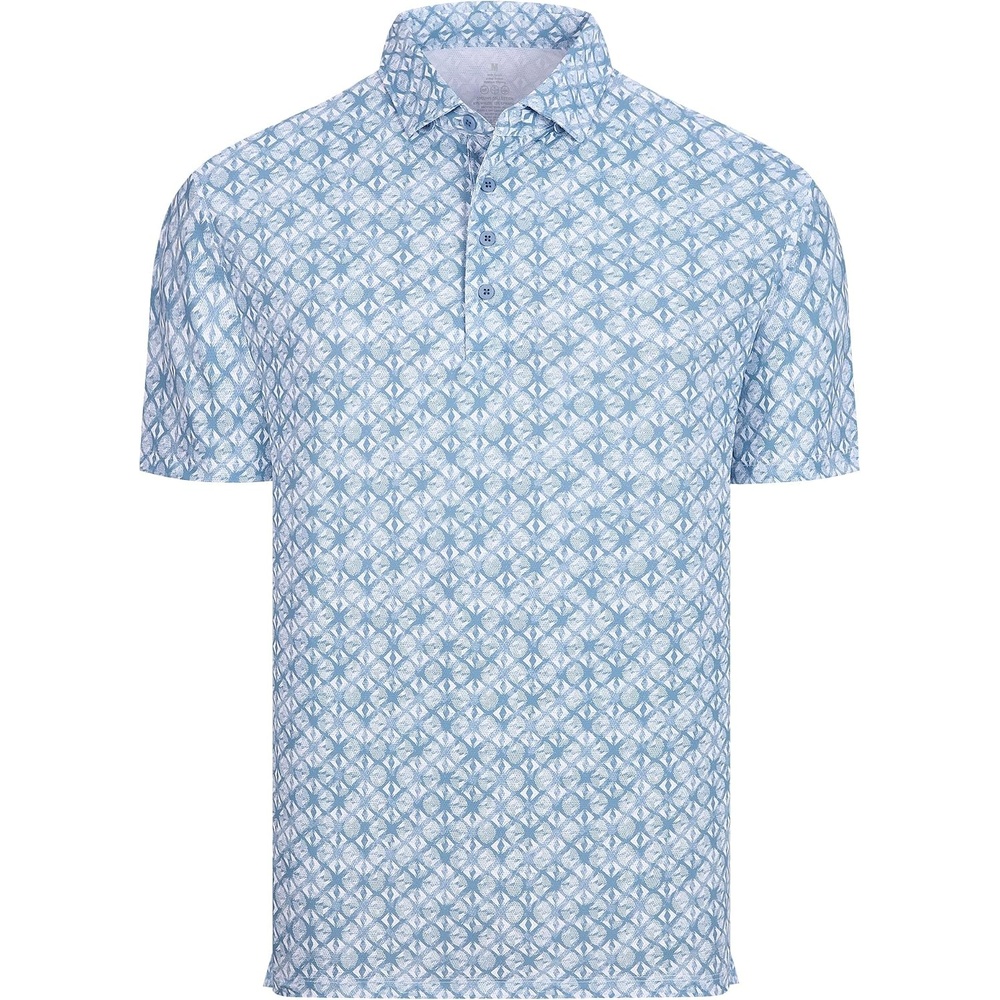 image:imageAlex Vando Mens Polo Shirts Short Sleeve Breeze Printed Dry Fit Golf Shirt Quick Dry Cooling Fabric Prevents Sunburn StayFlat Hidden Collar Solves Curling Easy Care NonIron Machine WashableLtbluediamond