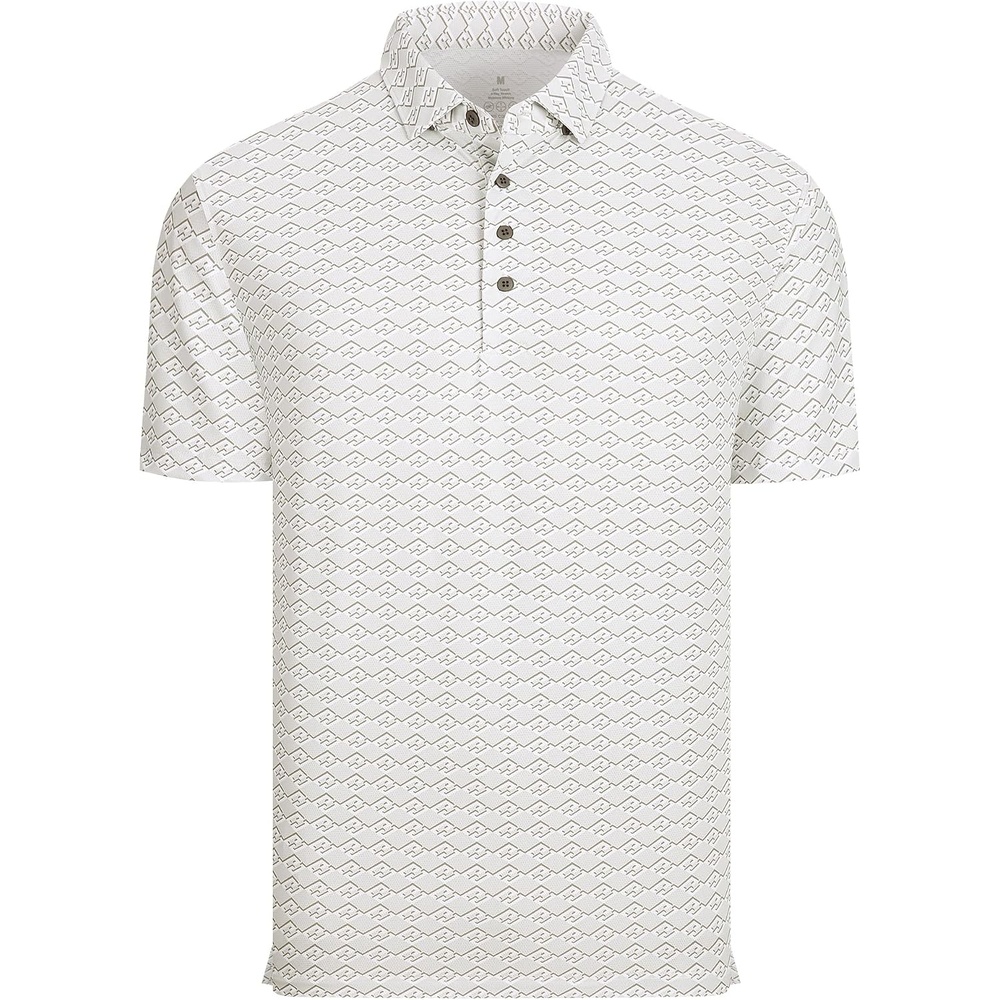 image:imageAlex Vando Mens Polo Shirts Short Sleeve Breeze Printed Dry Fit Golf Shirt Quick Dry Cooling Fabric Prevents Sunburn StayFlat Hidden Collar Solves Curling Easy Care NonIron Machine WashableBeigediamond
