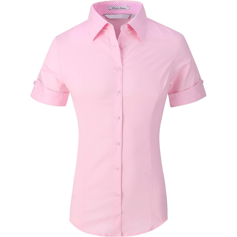 image:imageAlex Vando Womens Dress Shirts Button Down Wrinkle Free Long Sleeve Shirt Breathable 4Way Stretch Fabric Shirt WrinkleResistant Spread Collar Easy Care Ideal For Business amp Everyday WearSs Pink
