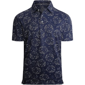 Alex Vando Mens Hawaiian Golf Shirt Moisture Wicking Digital Print Polo | Tropical vivid patterns, Sweat-absorbing, Flexible stretch weave, Side air slits, Unrestricted daily activity(Navy Christmas Ball)