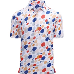 Alex Vando Mens Hawaiian Golf Shirt Moisture Wicking Digital Print Polo | Tropical vivid patterns, Sweat-absorbing, Flexible stretch weave, Side air slits, Unrestricted daily activity(90 Blue Circle)