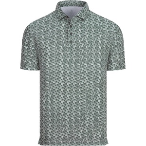 Alex Vando Mens Polo Shirts Short Sleeve Breeze Printed Dry Fit Golf Shirt | Quick Dry Cooling Fabric Prevents Sunburn, Stay-Flat Hidden Collar Solves Curling, Easy Care Non-Iron Machine Washable(Armyblock)