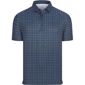Alex Vando Mens Polo Shirts Short Sleeve Breeze Printed Dry Fit Golf Shirt | Quick Dry Cooling Fabric Prevents Sunburn, Stay-Flat Hidden Collar Solves Curling, Easy Care Non-Iron Machine Washable(Navydash)