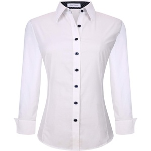 Alex Vando Womens Dress Shirts Button Down Wrinkle Free Long Sleeve Shirt | Breathable 4-Way Stretch Fabric Shirt, Wrinkle-Resistant Spread Collar, Easy Care. Ideal For Business & Everyday Wear.(White)