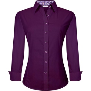 Alex Vando Womens Dress Shirts Button Down Wrinkle Free Long Sleeve Shirt | Breathable 4-Way Stretch Fabric Shirt, Wrinkle-Resistant Spread Collar, Easy Care. Ideal For Business & Everyday Wear.(Purple)