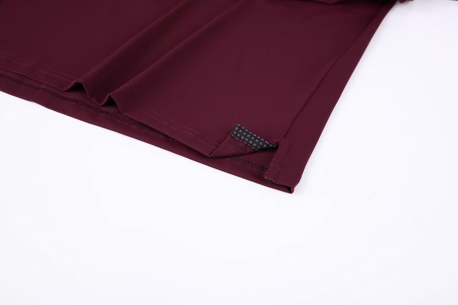 image:imageAlex Vando Mens Golf Shirt QuickDry Solid Short Sleeve Polo Shirts Moisture wickingInner collar decorativeFlexible movementSolid sleek silhouetteSturdy longwearing buildBurgundy 09