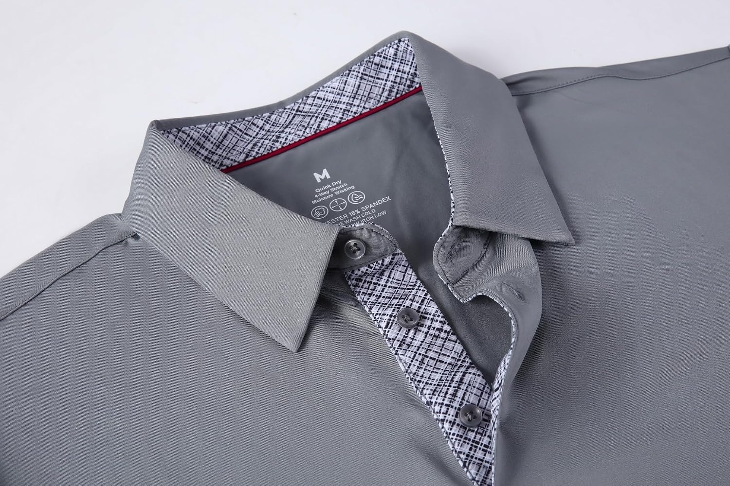 image:imageAlex Vando Mens Golf Shirt QuickDry Solid Short Sleeve Polo Shirts Moisture wickingInner collar decorativeFlexible movementSolid sleek silhouetteSturdy longwearing buildGrey 09