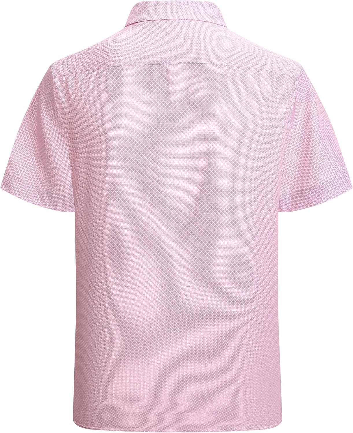 image:imageAlex Vando Mens Printed Dress Shirts Easy Care Button Down Shirt Fourway flexible weave Inner collar amp cuff contrast Antiwrinkle texture Lightweight Great present for male relativesPink Cross 4490