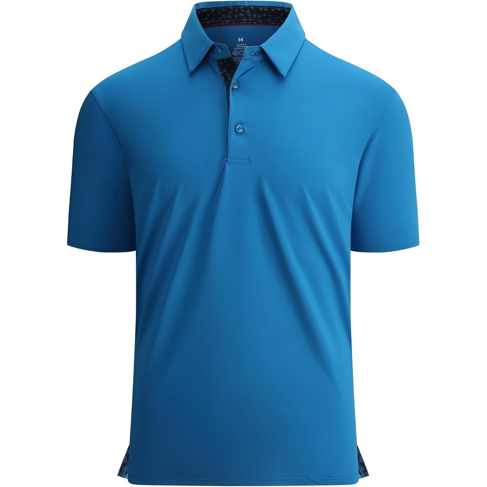 image:imageAlex Vando Mens Golf Shirt QuickDry Solid Short Sleeve Polo Shirts Moisture wickingInner collar decorativeFlexible movementSolid sleek silhouetteSturdy longwearing buildRoyal 09