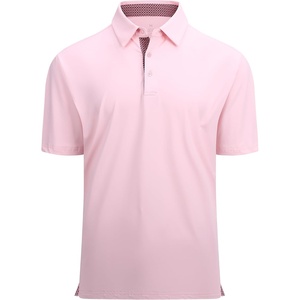 Alex Vando Mens Golf Shirt Quick-Dry Solid Short Sleeve Polo Shirts | Moisture wicking,Inner collar decorative,Flexible movement,Solid sleek silhouette,Sturdy long-wearing build(Lt Pink 09)