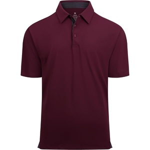 Alex Vando Mens Golf Shirt Quick-Dry Solid Short Sleeve Polo Shirts | Moisture wicking,Inner collar decorative,Flexible movement,Solid sleek silhouette,Sturdy long-wearing build(Burgundy 09)