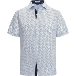 Alex Vando Mens Printed Dress Shirts Easy Care Button Down Shirt | Four-way flexible weave, Inner collar & cuff contrast, Anti-wrinkle texture, Lightweight, Great present for male relatives(White Palm 6495)