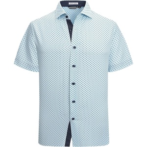 Alex Vando Mens Printed Dress Shirts Easy Care Button Down Shirt | Four-way flexible weave, Inner collar & cuff contrast, Anti-wrinkle texture, Lightweight, Great present for male relatives(Blue Stripe 863)