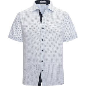 Alex Vando Mens Printed Dress Shirts Easy Care Button Down Shirt | Four-way flexible weave, Inner collar & cuff contrast, Anti-wrinkle texture, Lightweight, Great present for male relatives(Turquoise Dots 4705)