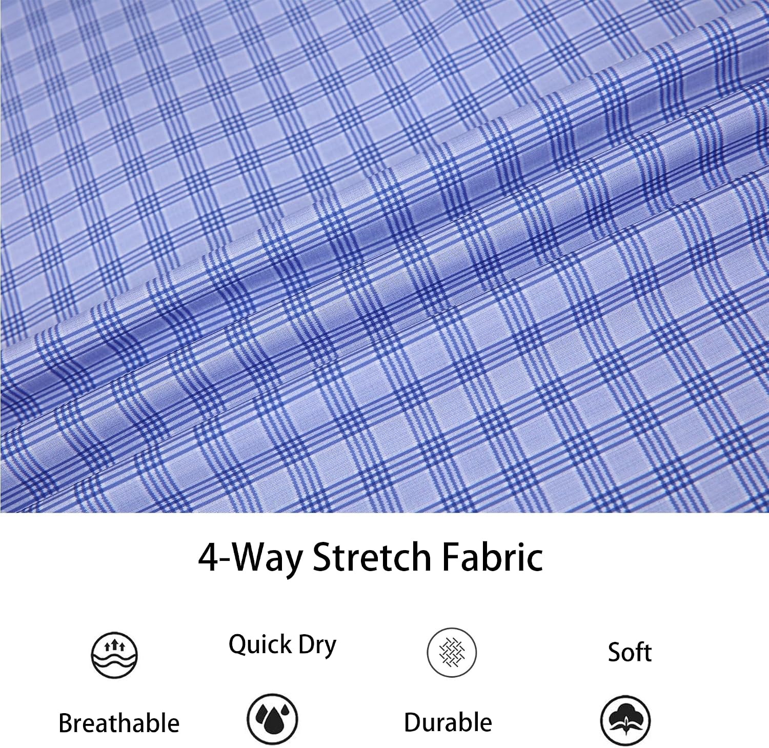 image:imageAlex Vando Boys Button Down Shirt Short Sleeve Plaid Stretch Dress ShirtBluecheck