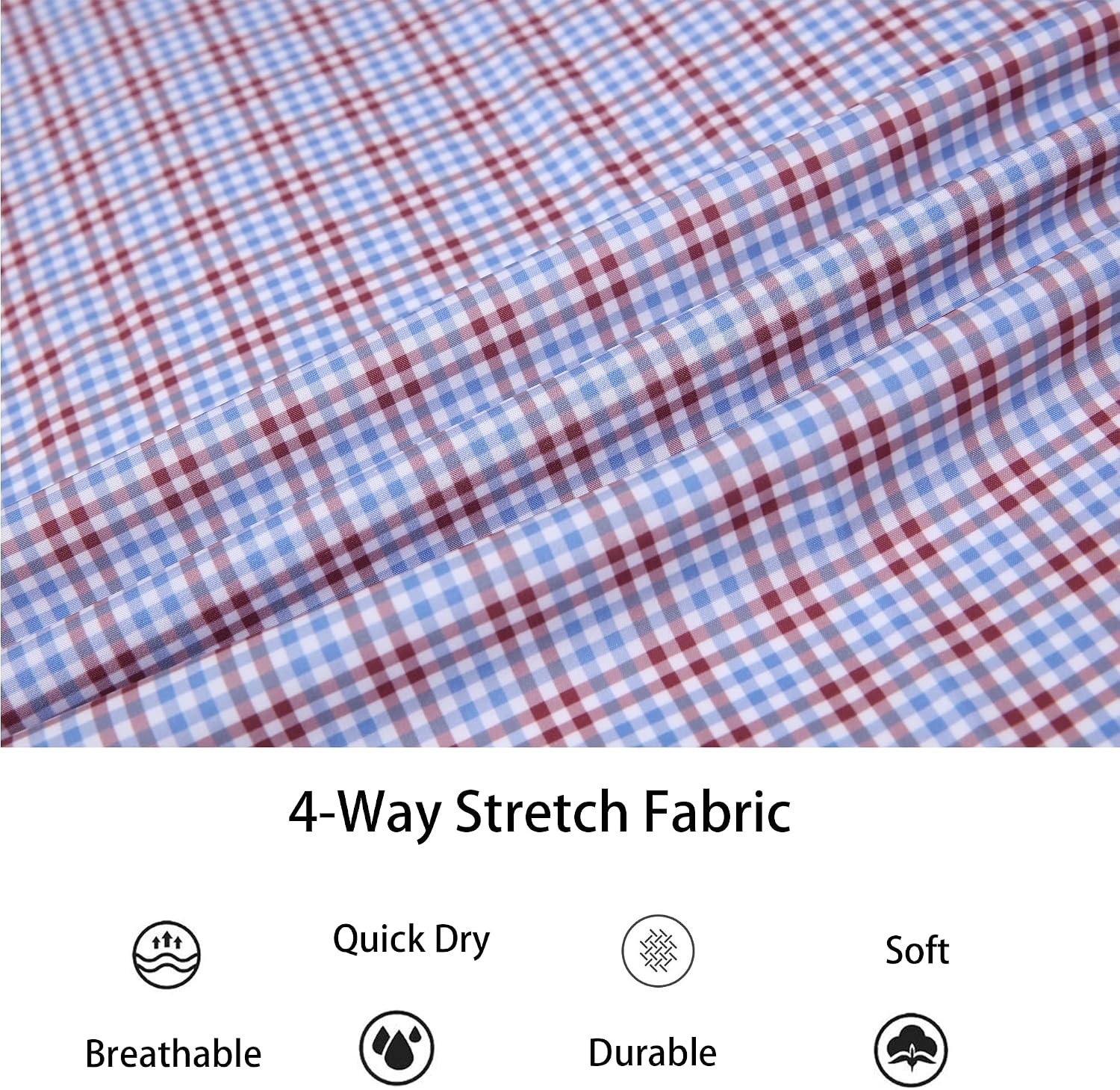 image:imageAlex Vando Boys Button Down Shirt Short Sleeve Plaid Stretch Dress ShirtBluered