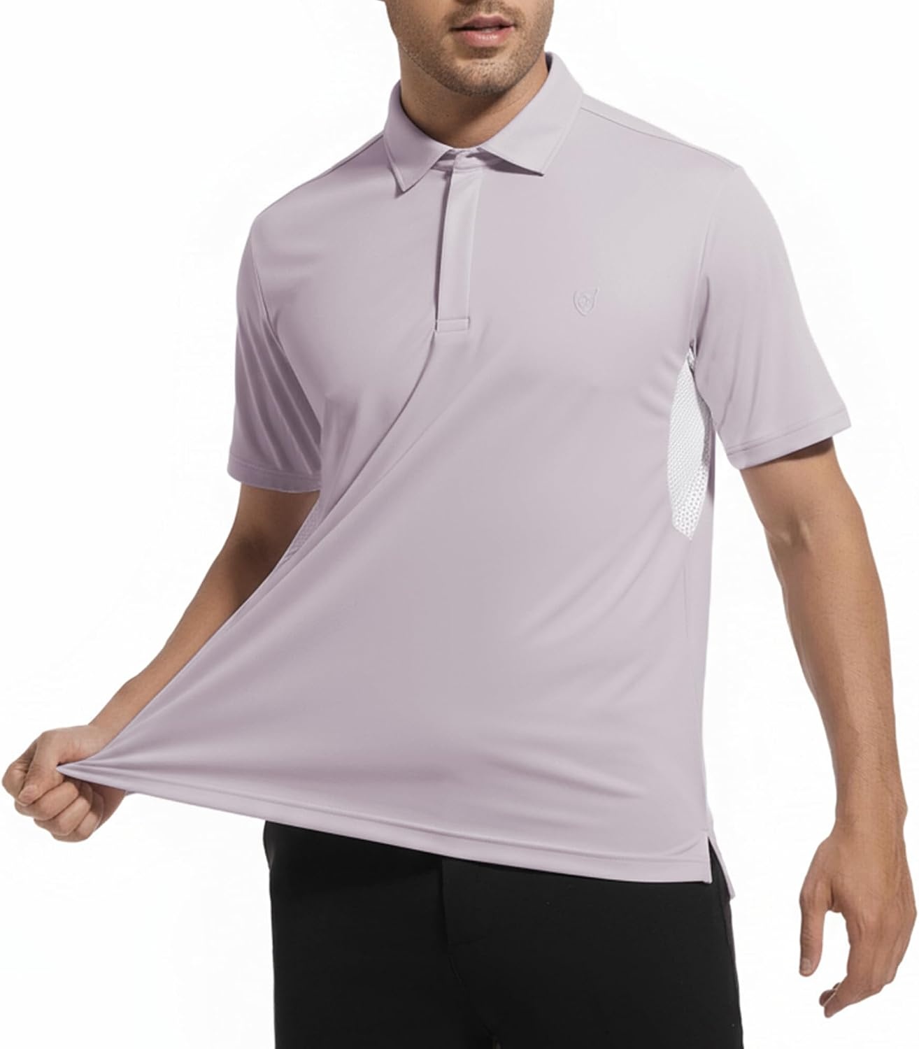 image:imageAlex Vando Mens Golf Polo Shirt Textured Stretch Performance PoloPurple