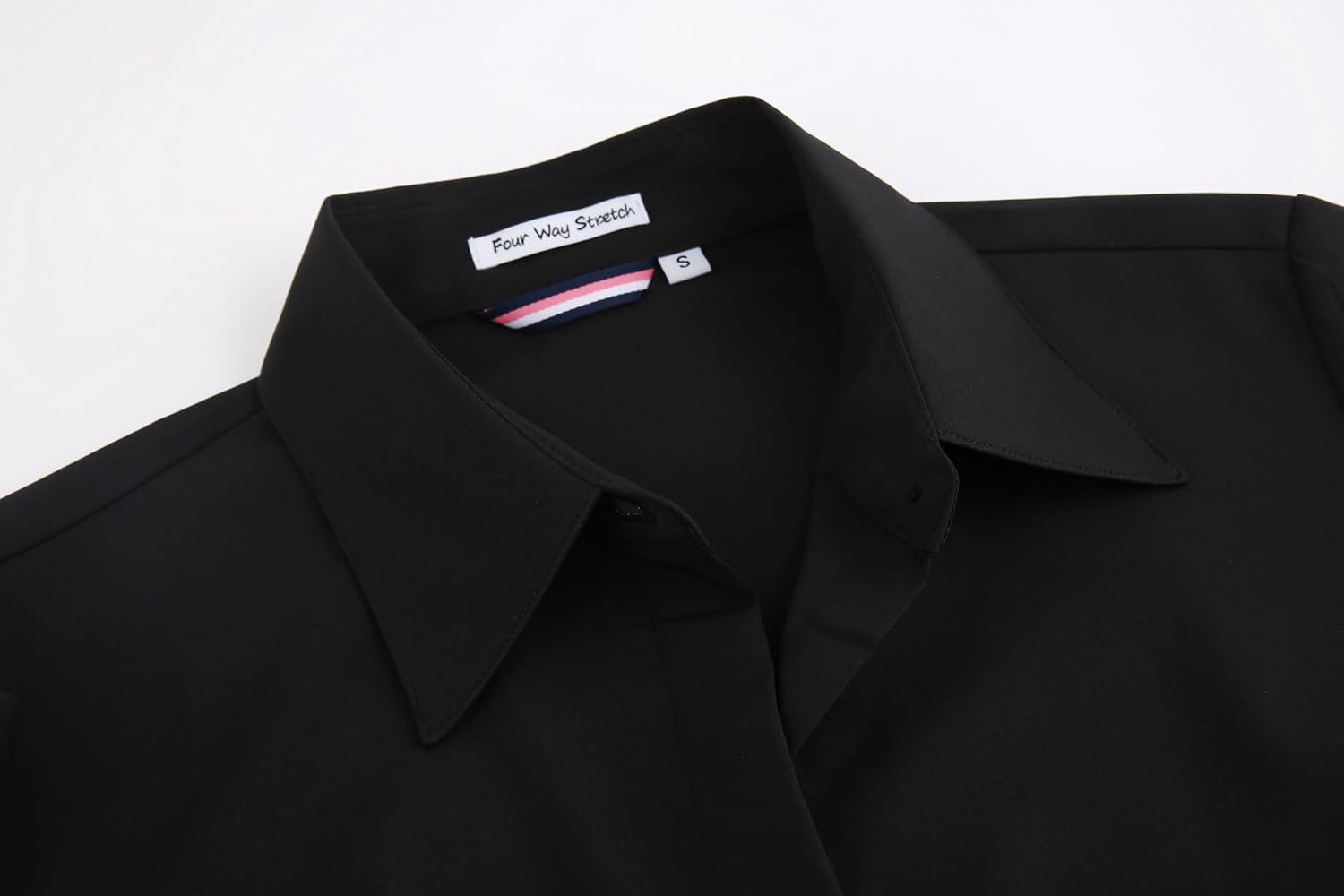 image:imageAlex Vando Womens Dress Shirts Button Down Wrinkle Free Long Sleeve ShirtHidden Placket Black