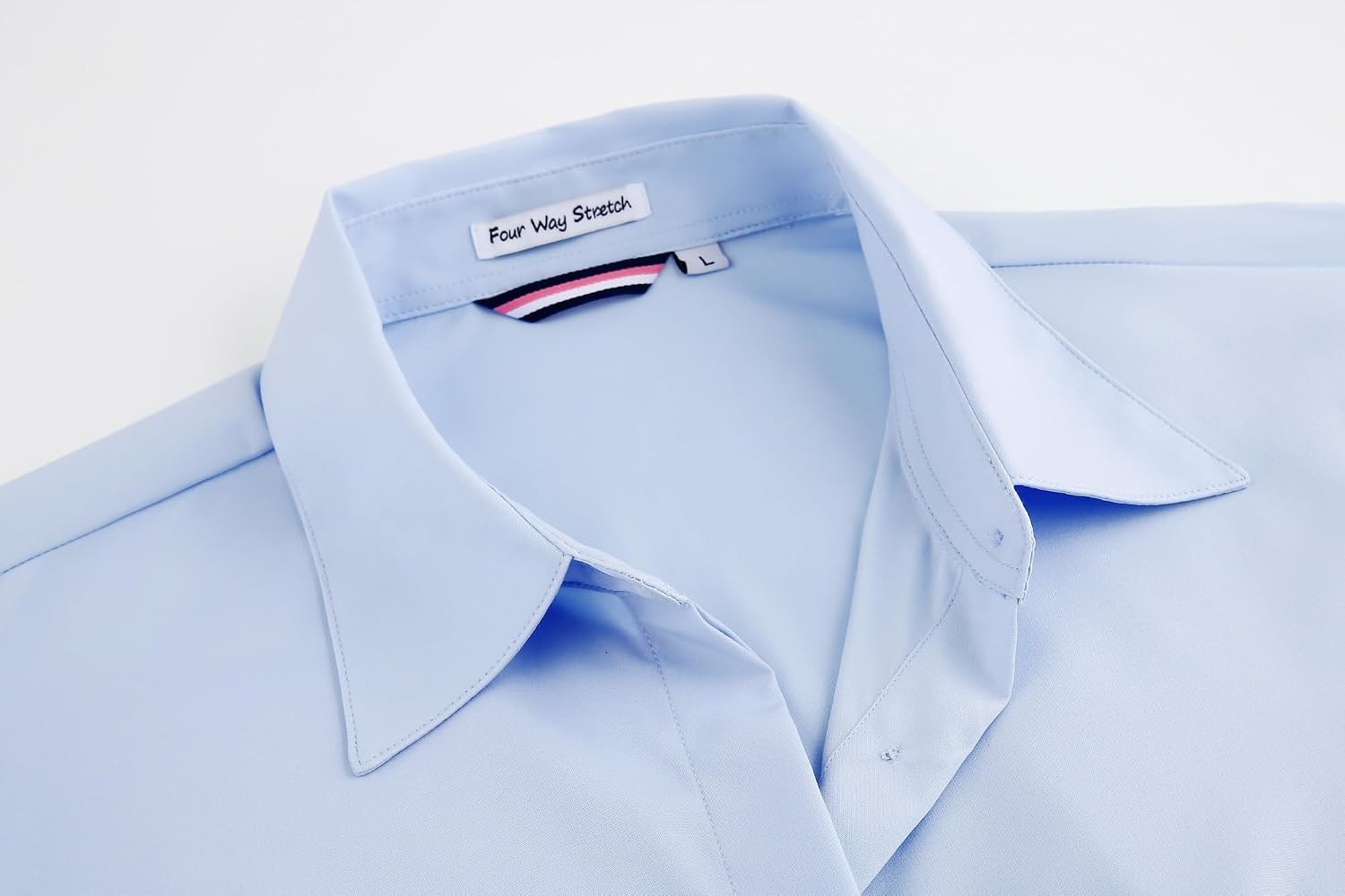 image:imageAlex Vando Womens Dress Shirts Button Down Wrinkle Free Long Sleeve ShirtHidden Placket Blue