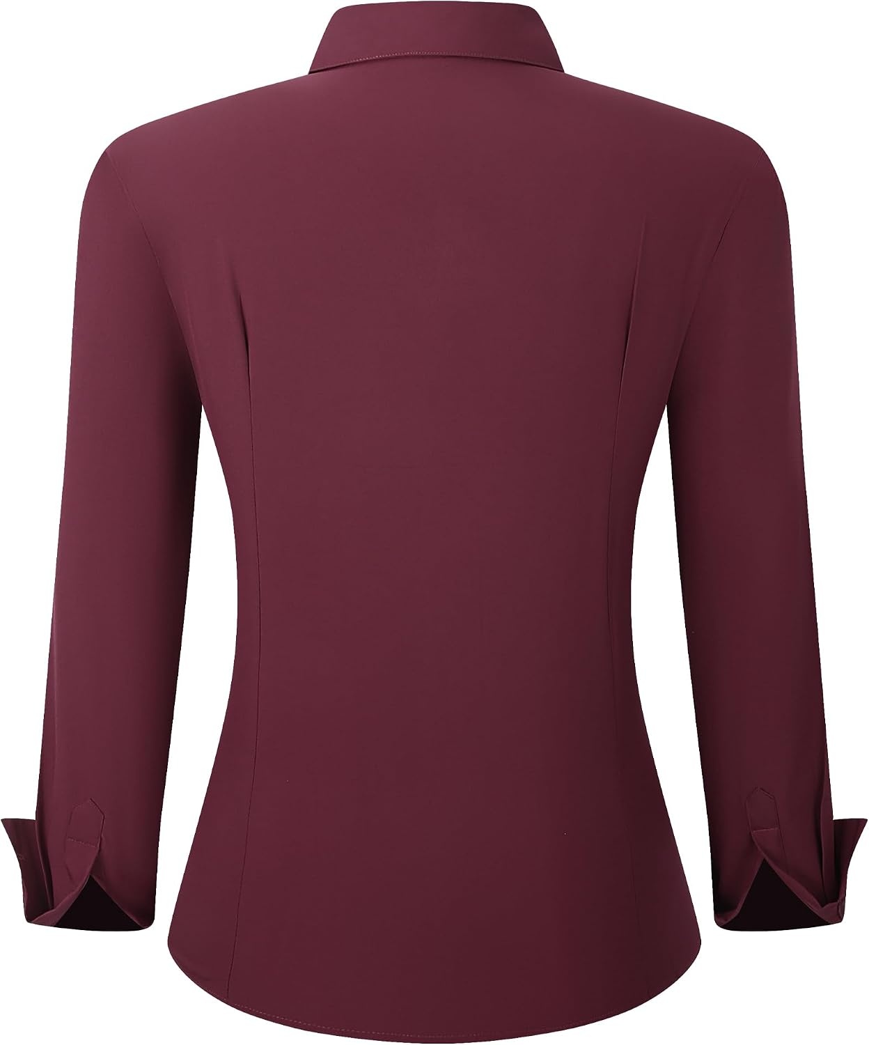image:imageAlex Vando Womens Dress Shirts Button Down Wrinkle Free Long Sleeve ShirtHidden Placket Burgundy