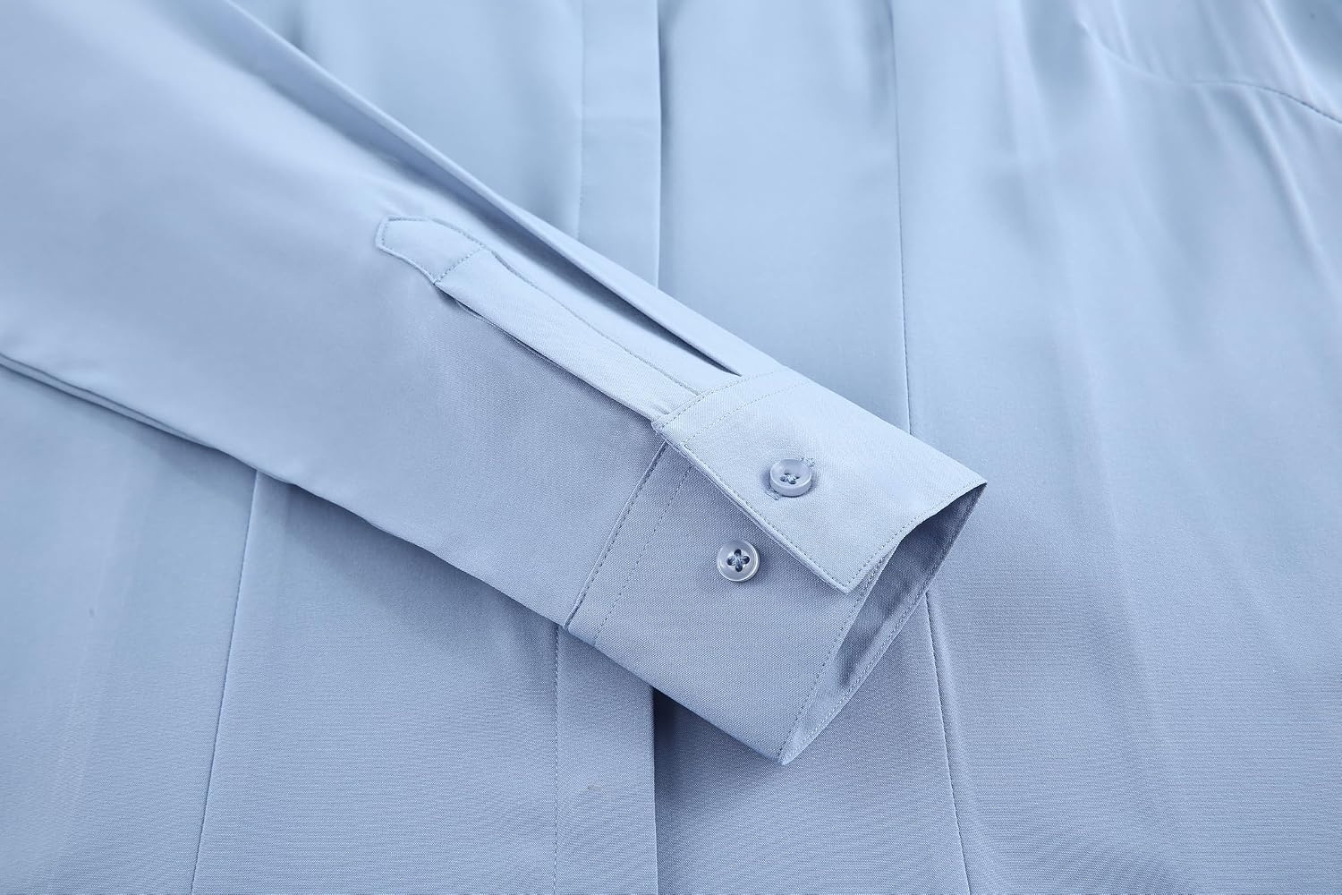 image:imageAlex Vando Womens Dress Shirts Button Down Wrinkle Free Long Sleeve ShirtHidden Placket Dusty Blue