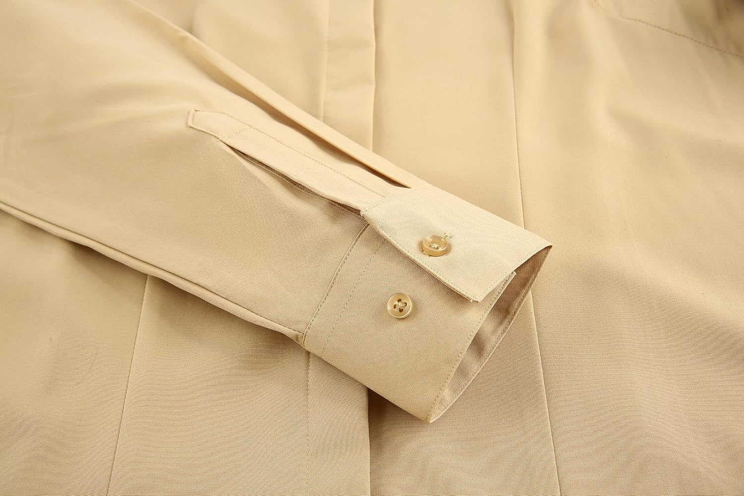 image:imageAlex Vando Womens Dress Shirts Button Down Wrinkle Free Long Sleeve ShirtHidden Placket Khaki