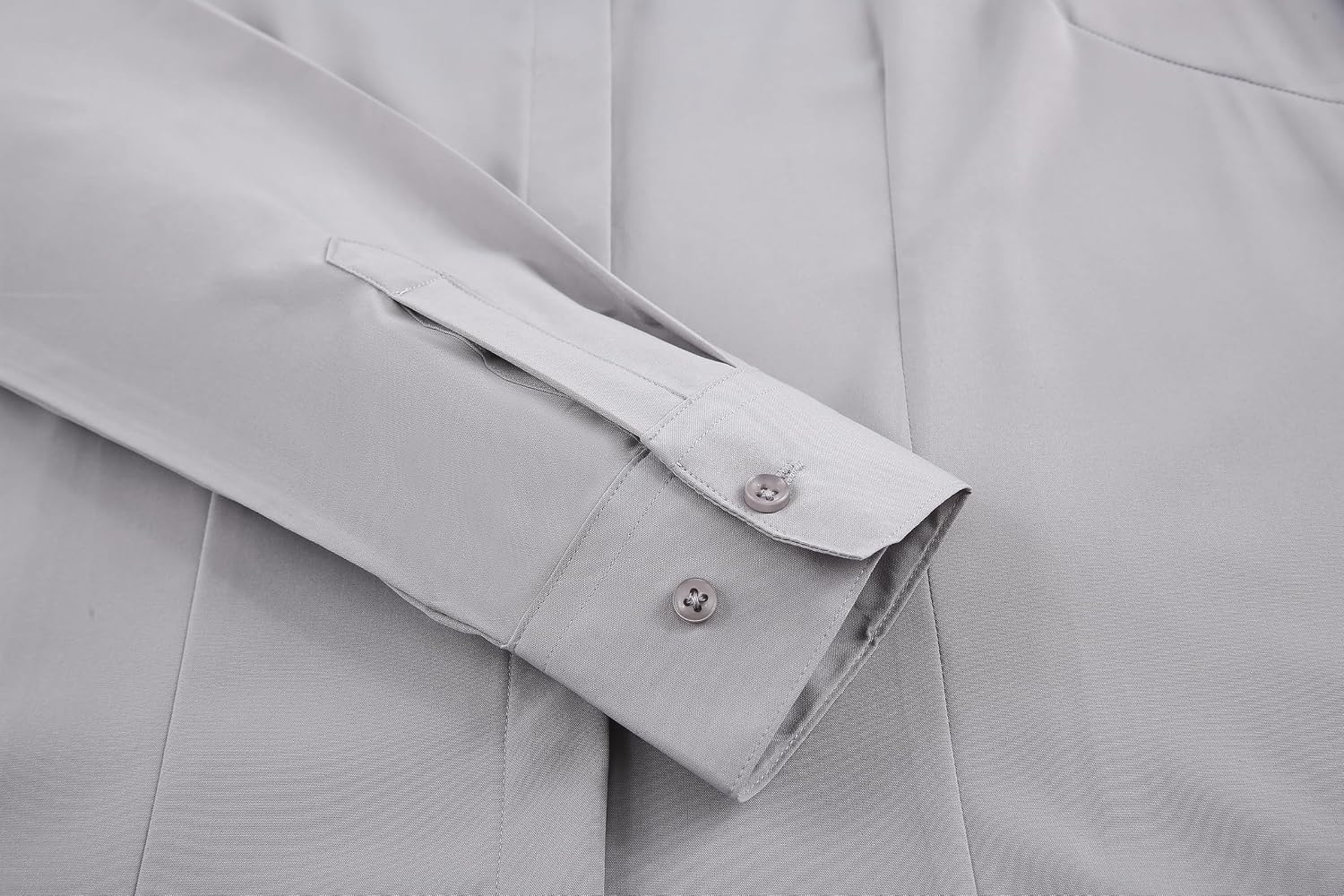 image:imageAlex Vando Womens Dress Shirts Button Down Wrinkle Free Long Sleeve ShirtHidden Placket Lt Grey
