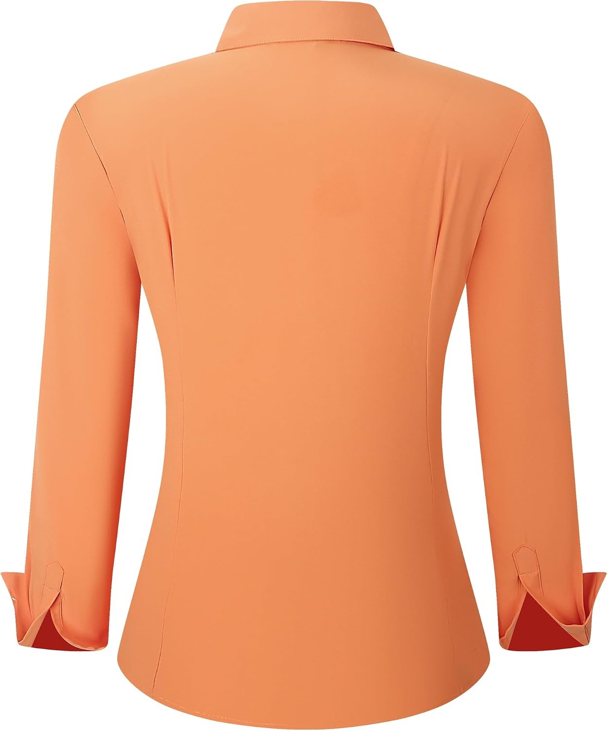 image:imageAlex Vando Womens Dress Shirts Button Down Wrinkle Free Long Sleeve ShirtHidden Placket Orange