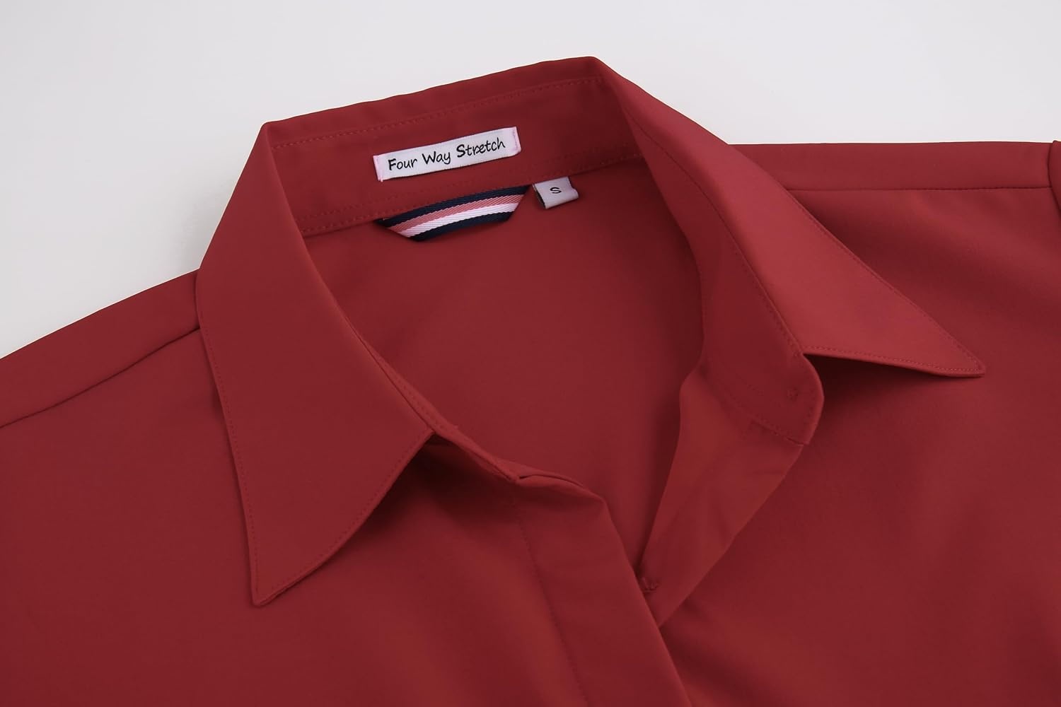 image:imageAlex Vando Womens Dress Shirts Button Down Wrinkle Free Long Sleeve ShirtHidden Placket Red